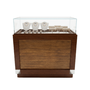 Mixed Brown Wood Jewelry Display Case