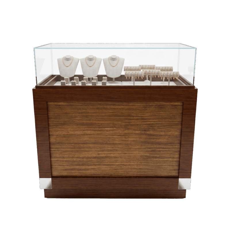 Mixed Brown Wood Jewelry Display Case