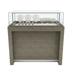 Gray Woodgrain Jewelry Display Case