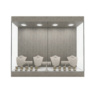 Gray Woodgrain Jewelry Wall Display Case