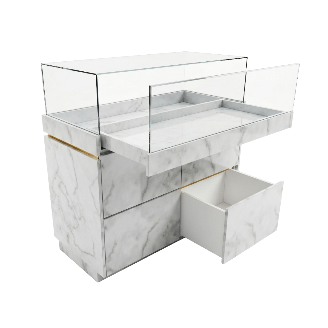 Ice Onyx & Gold Jewelry Display Case - Image 4