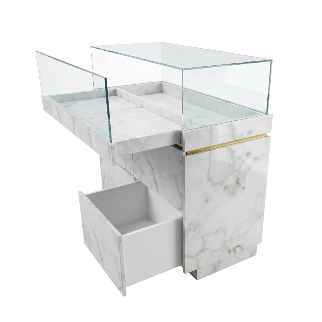 Ice Onyx & Gold Jewelry Display Case - Image 2
