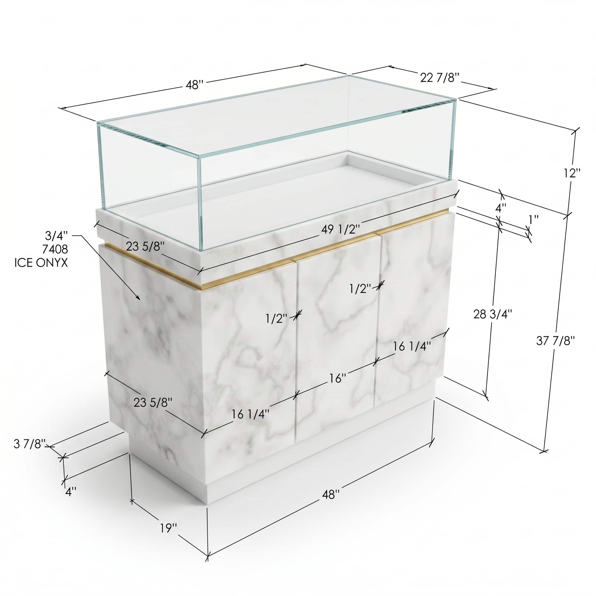 Ice Onyx & Gold Jewelry Display Case - Image 5