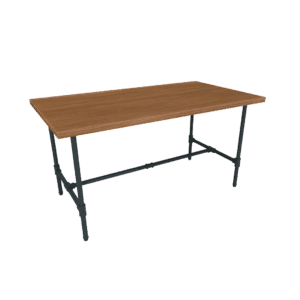 Pipeline Large Nesting Table | Anthracite Grey Frame with Dark Brown Top