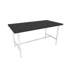 Pipeline Large Nesting Table | Gloss White Frame with Black Top