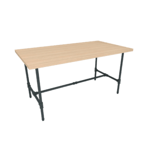 Pipeline Large Nesting Table | Anthracite Grey Frame with Raw Oak Top