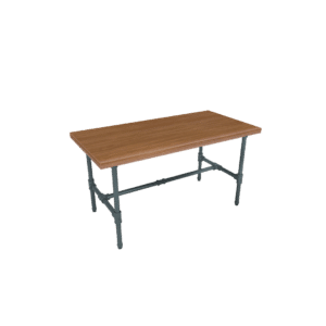 Pipeline Small Nesting Table | Anthracite Grey Frame with Dark Brown Top
