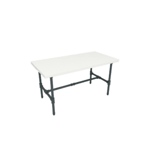 Pipeline Small Nesting Table | Anthracite Grey Frame with White Top