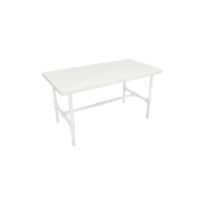 Pipeline Small Nesting Table | Gloss White Frame with White Top