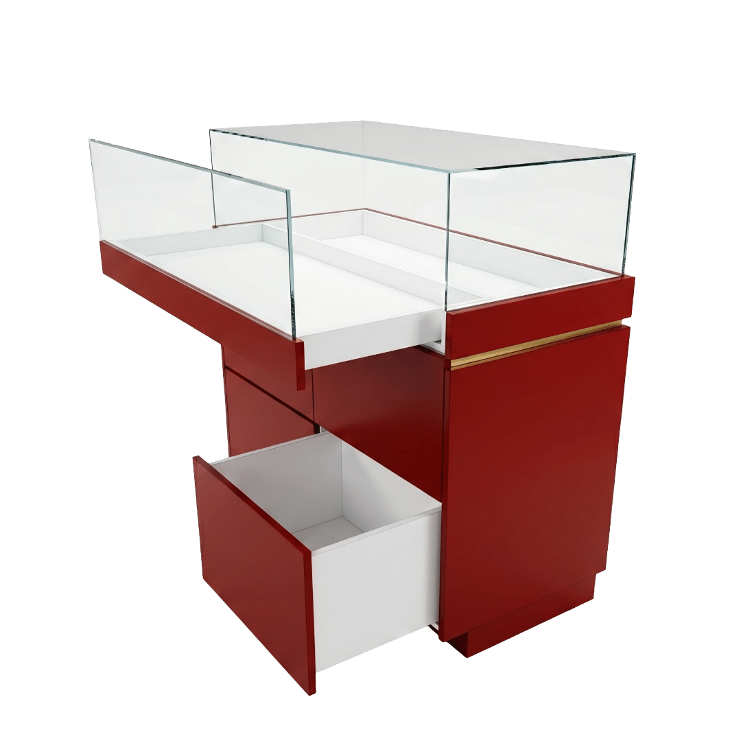 Red & Gold Jewelry Display Case - Image 2