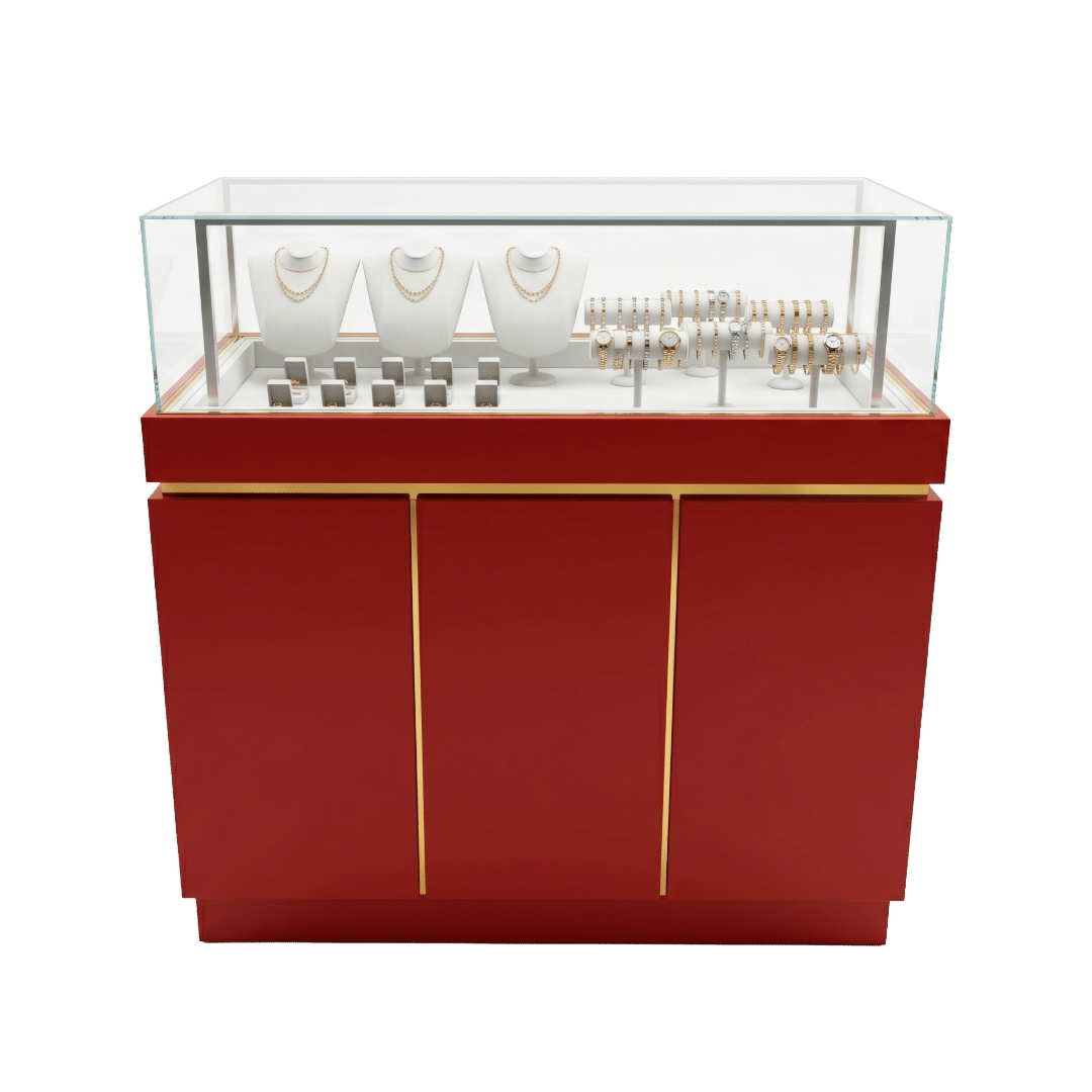Red & Gold Jewelry Display Case