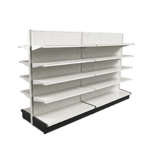 White Double Sided Gondola Shelving Starter Unit | 2 Rows | Madix Compatible | 48" x 72"