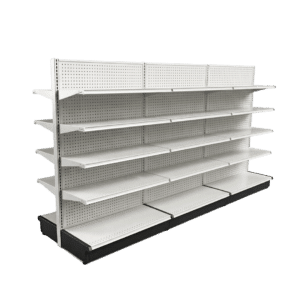 White Double Sided Gondola Shelving Starter Unit | 3 Rows | Madix Compatible | 48" x 72"