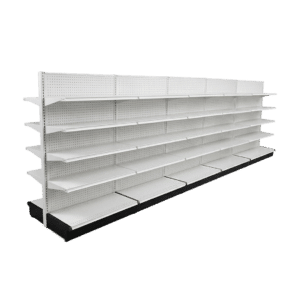 White Double Sided Gondola Shelving Starter Unit | 5 Rows | Madix Compatible | 48" x 72"