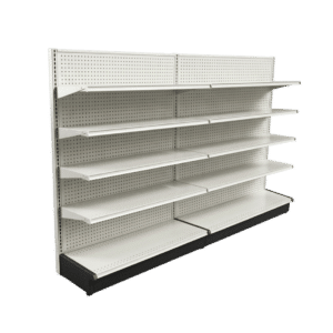 White Gondola Wall Shelving Starter Unit | 2 Rows | Madix Compatible | 48" x 72"