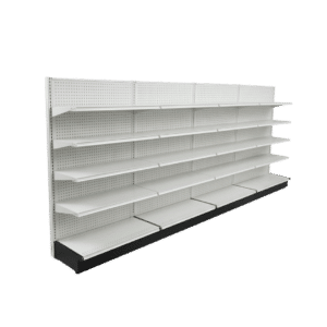 White Gondola Wall Shelving Starter Unit | 4 Rows | Madix Compatible | 48" x 72"