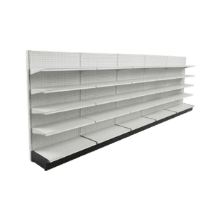 White Gondola Wall Shelving Starter Unit | 5 Rows | Madix Compatible | 48" x 72"