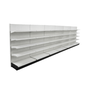 White Gondola Wall Shelving Starter Unit | 6 Rows | Madix Compatible | 48" x 72"