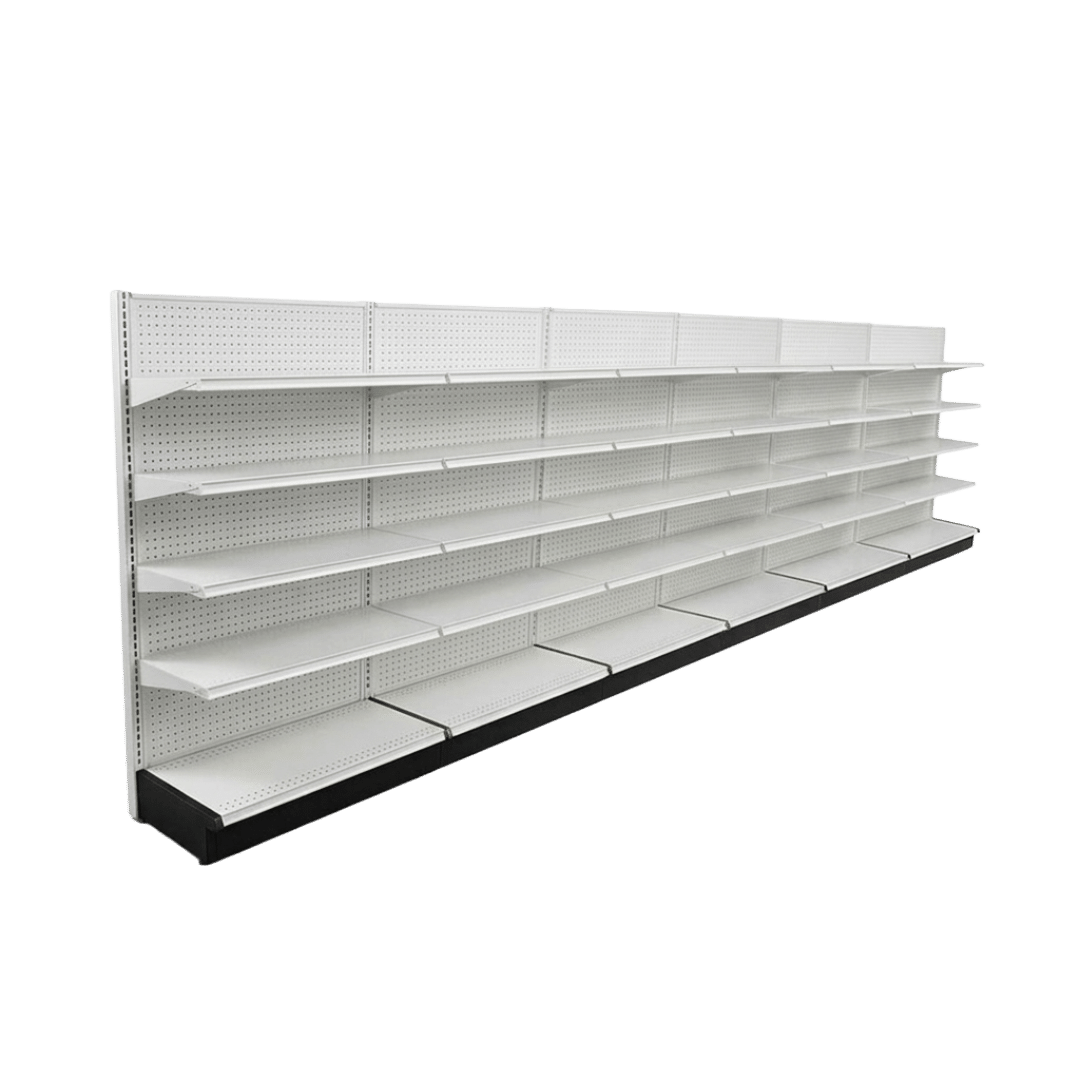 White Gondola Wall Shelving Starter Unit | 6 Rows | Madix Compatible | 48" x 72"