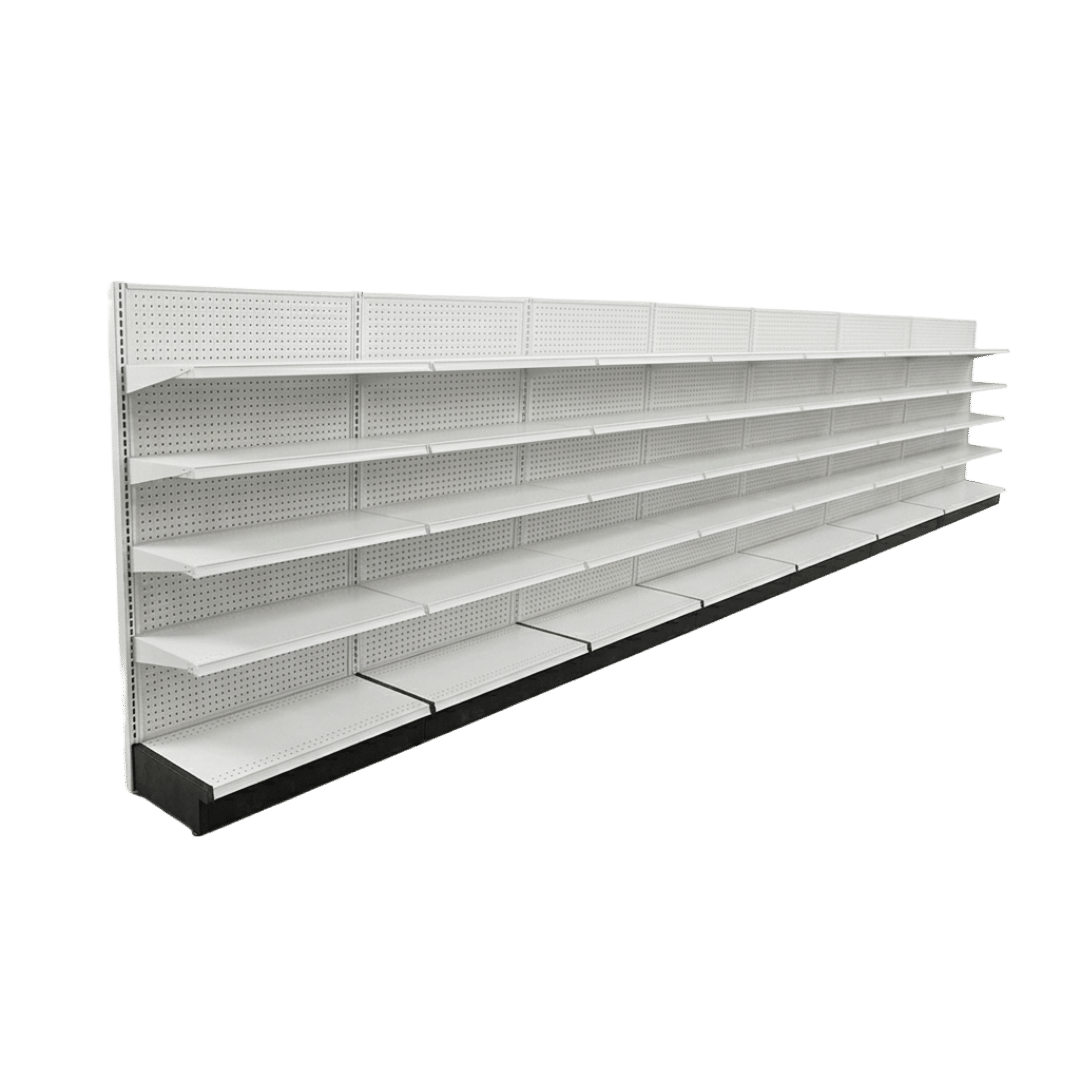 White Gondola Wall Shelving Starter Unit | 7 Rows | Madix Compatible | 48" x 72"