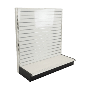 Slatwall Backed Gondola Wall Shelving Starter Unit | White | Madix Compatible