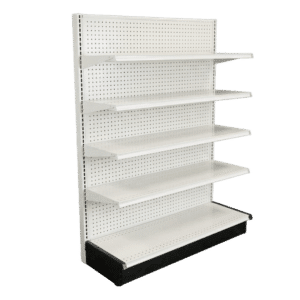 White Gondola Wall Shelving Starter Unit | 4 Shelves | Madix Compatible | 48" x 72"