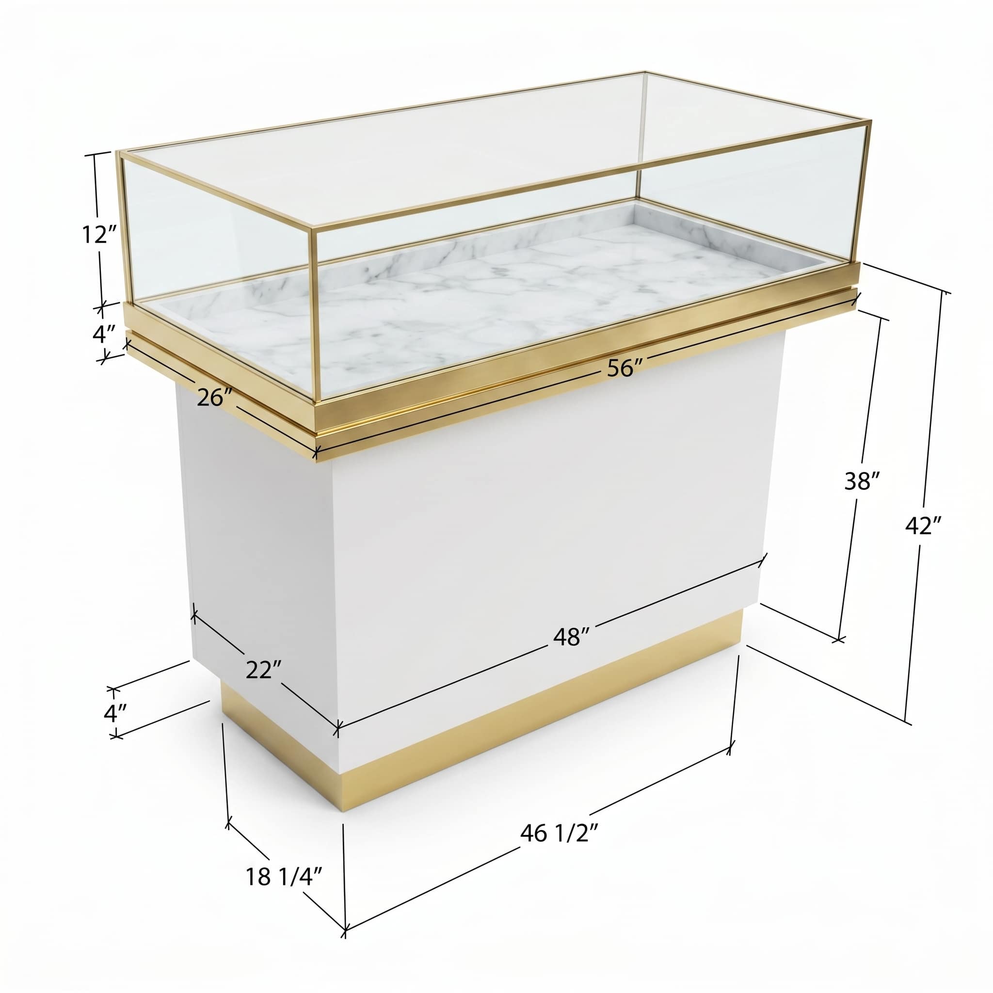 Matte White & Gold Jewelry Display Case - Image 5