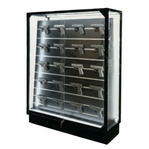Double Sided Gun Display Case | Black | with LED