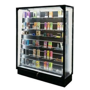 Double Sided Smoke Shop Display Case | Black | with LED