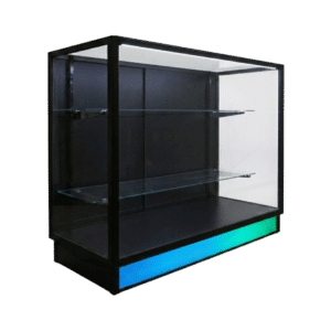 48" Black Extra Vision Display Case | Black Back with RGB Base