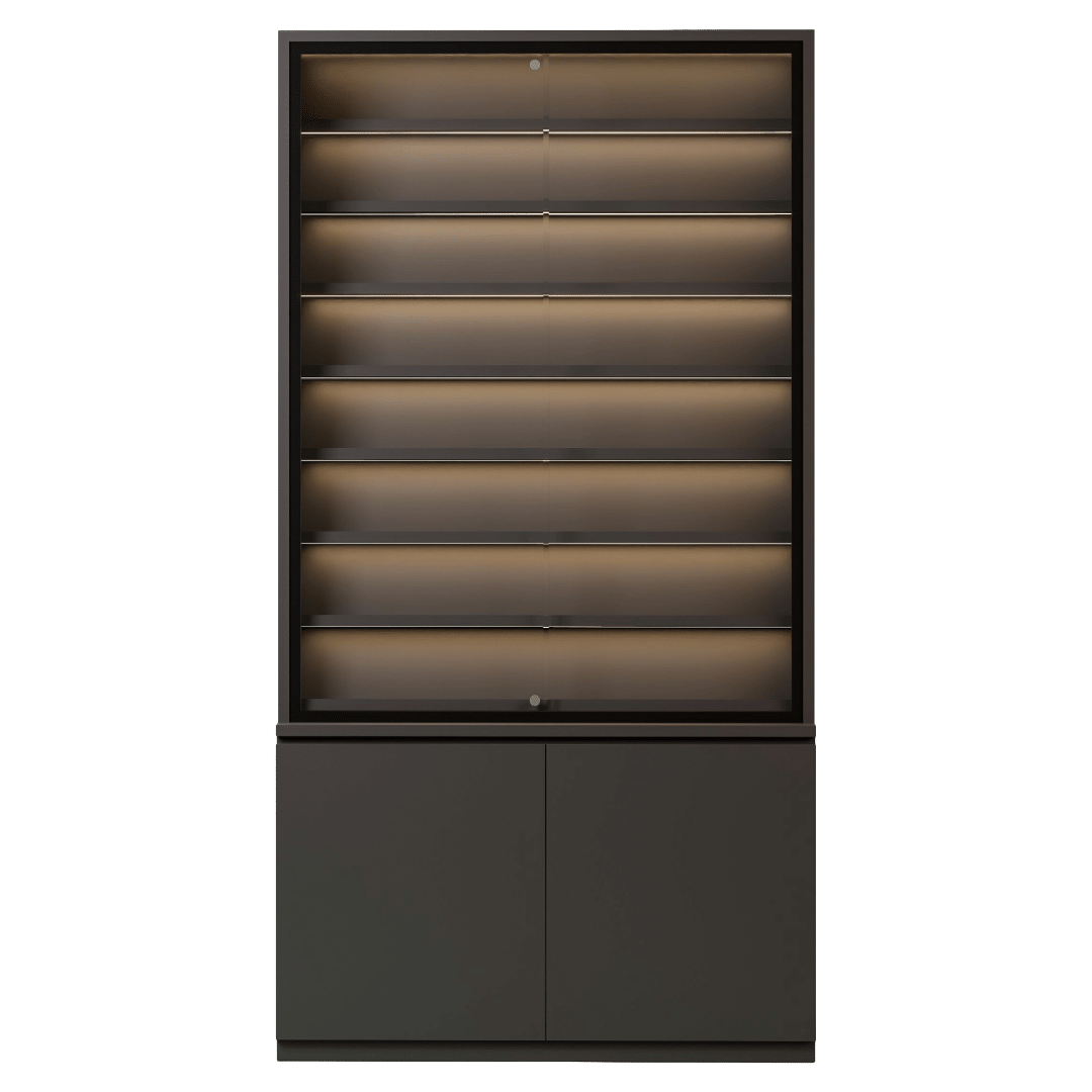Black Sports Card Wall Display Case with Cabinets - Image 2