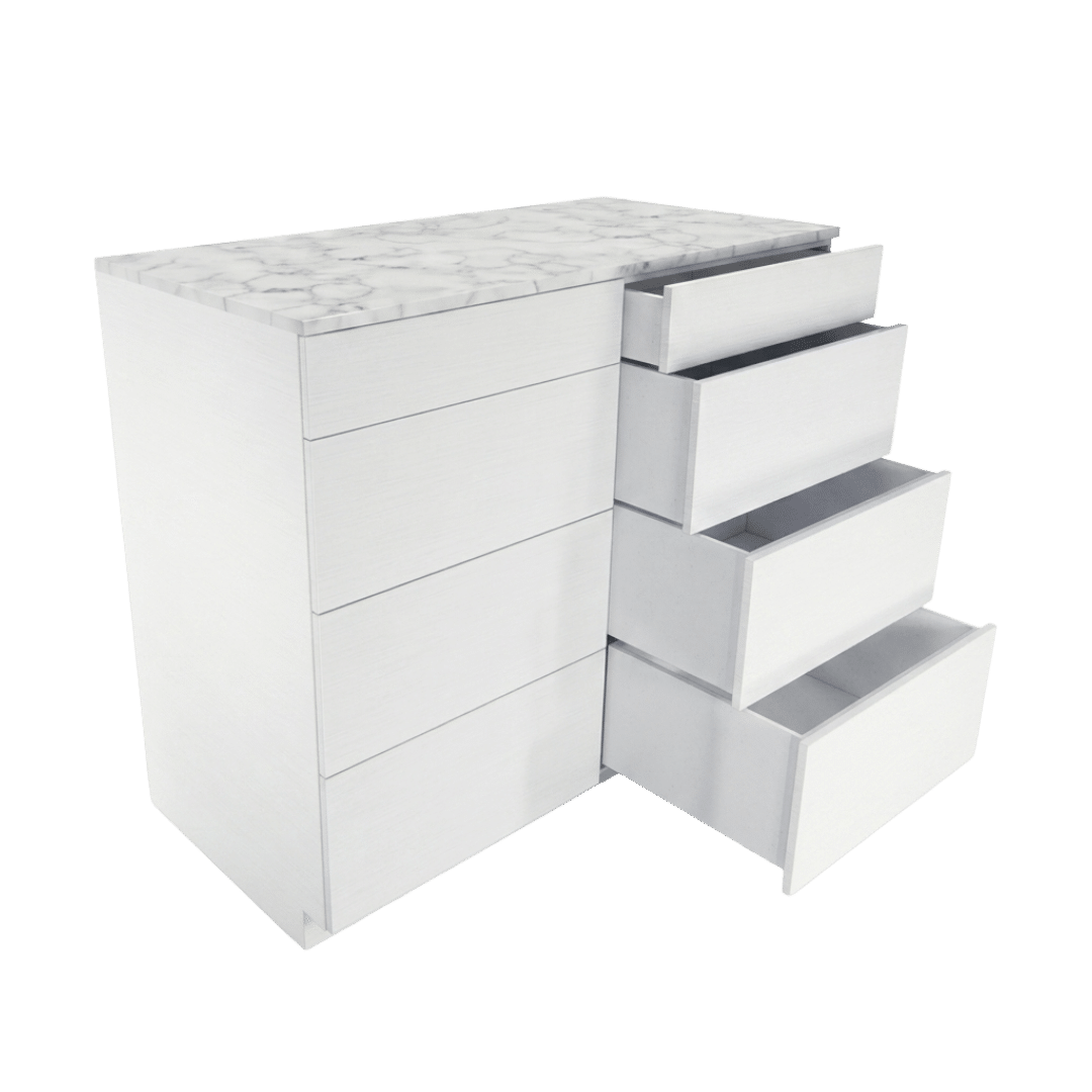 White Woodgrain Jewelry Display Counter - Image 5