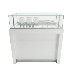 White Woodgrain Jewelry Display Case