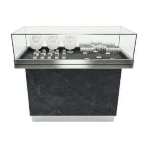 Black Alicante & Silver Cliff Top Jewelry Display Case