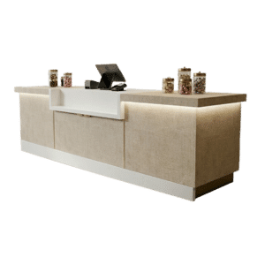 Flax Glaze & White Wide Checkout Counter