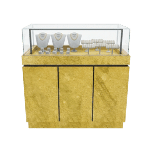 Gold Oscar & Black Panels Jewelry Display Case