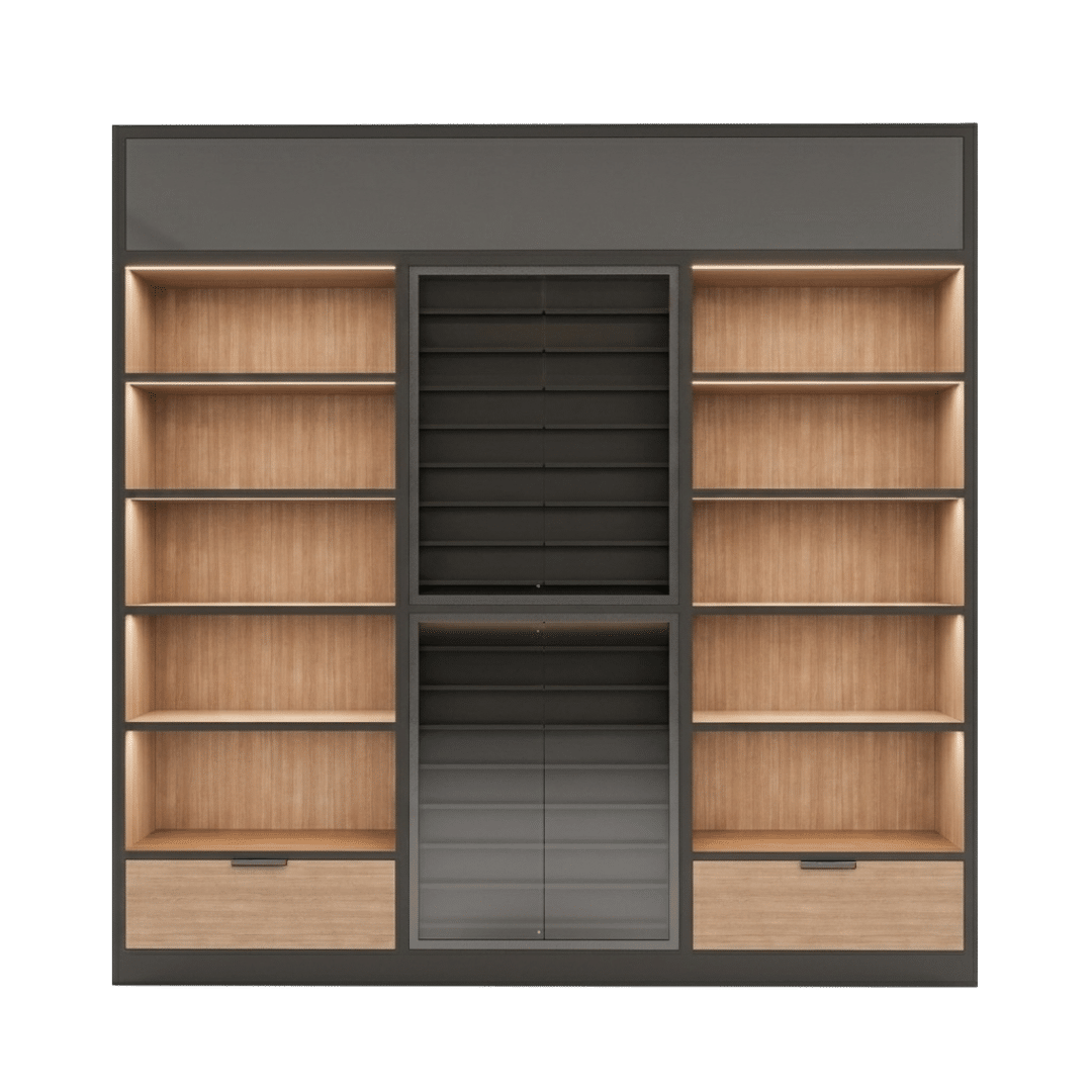 Gray & Maple Sports Card Mega Merchandiser