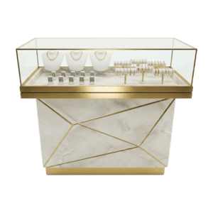 Ice Onyx & Gold Abstract Cliff Top Jewelry Display Case