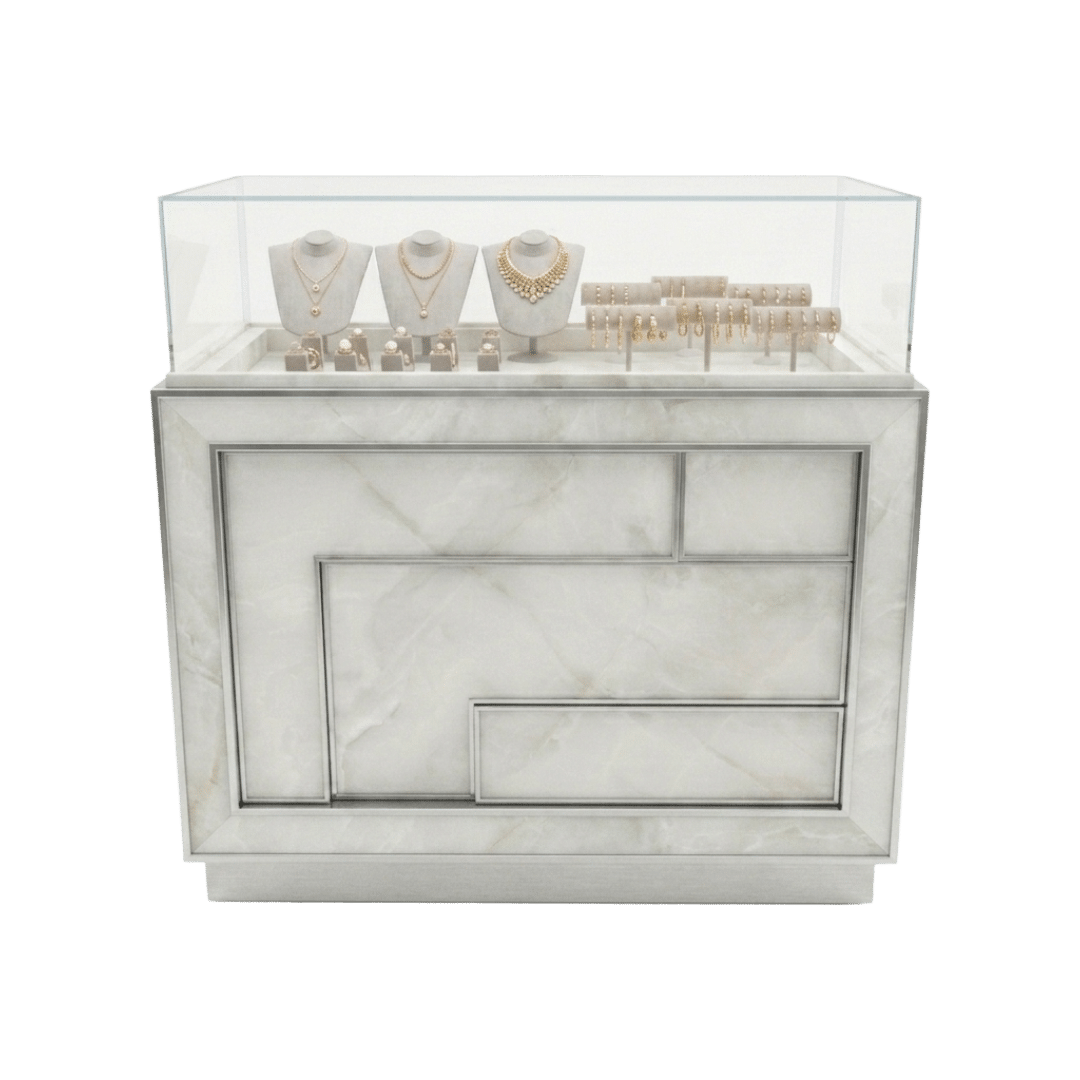 Ice Onyx & Silver Abstract Jewelry Display Case