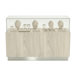 Ivory Birch & Silver Straight Jewelry Display Case