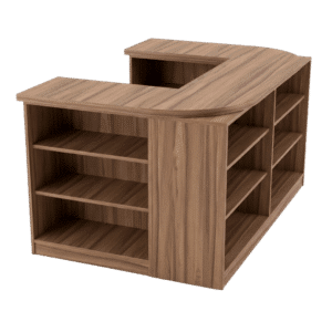 Oiled Walnut Cubby Checkout Counter