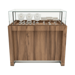 Oiled Walnut & Silver Outlook Jewelry Display Case