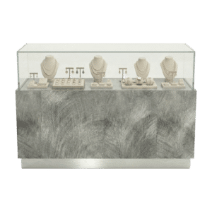Pewter Brush & Silver Straight Jewelry Display Case