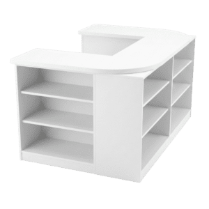 White Cubby Checkout Counter