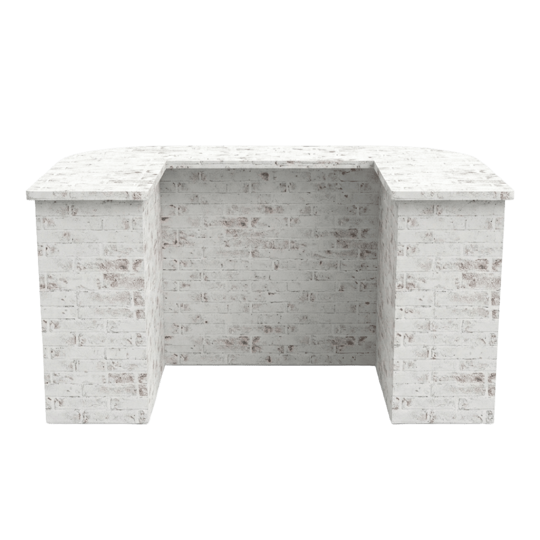 White Washed Brick Cubby Checkout Counter - Image 3