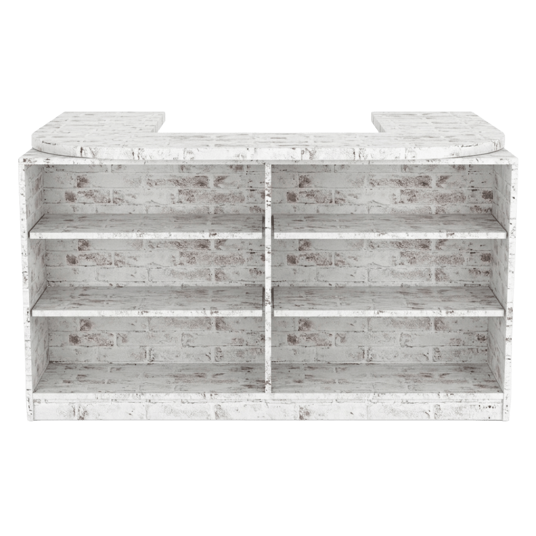 White Washed Brick Cubby Checkout Counter - Image 2