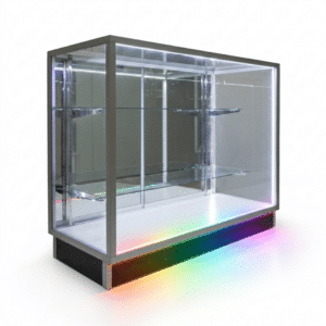 48" Silver Extra Vision Display Case with RGB Base Strip
