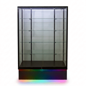 72" Black Wall Display Case with RGB Base Strip