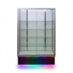 72" Silver Wall Display Case with RGB Base Strip