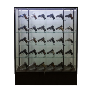 60" Wide Black Gun Wall Display Case | Extra Vision